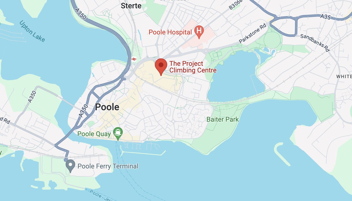 Map showing the clinic location in Poole